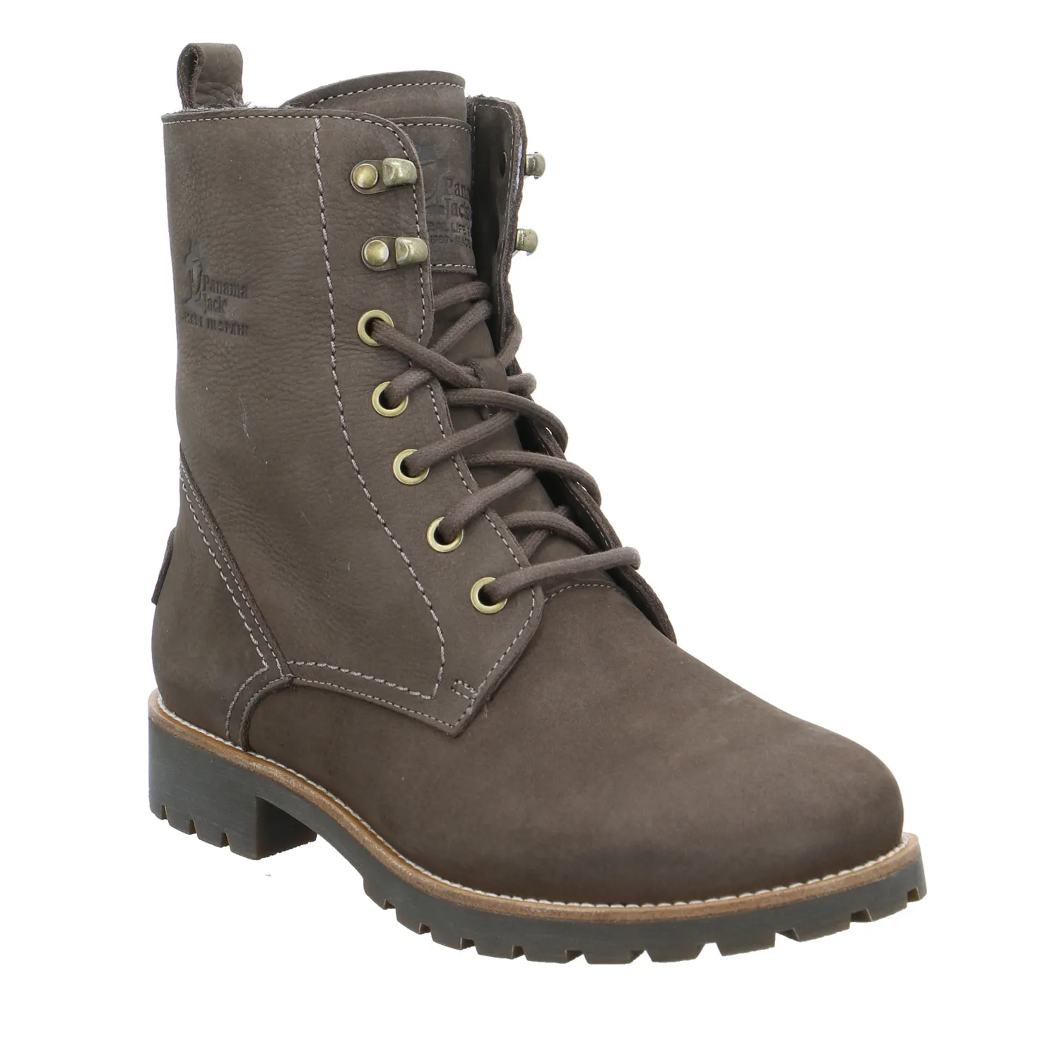 PANAMA JACK Boot Grau Leder  mit Lammfell - Innenfutter