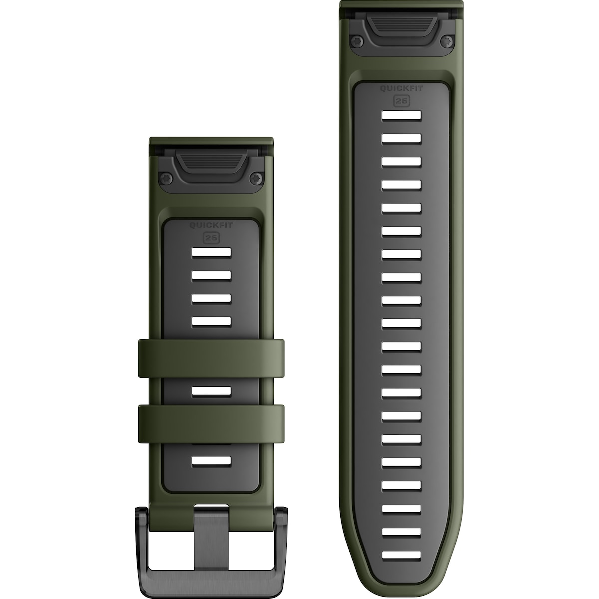 Garmin 26mm QuickFit klokkerem av silikon (grønn/grå)