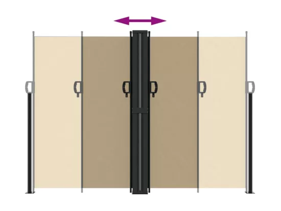 Auvent latéral rétractable beige 180x1000 cm
