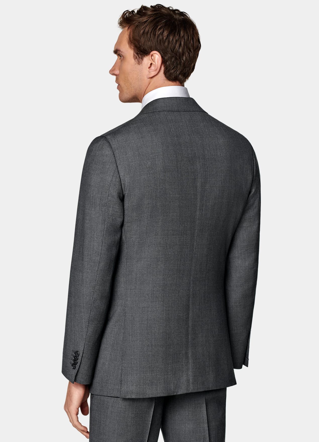 Veste de costume Havana coupe Tailored gris foncé œil-de-perdrix