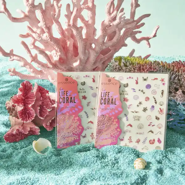 live LIFE in CORAL nail stickers 01 It's A Reef Of Happiness!