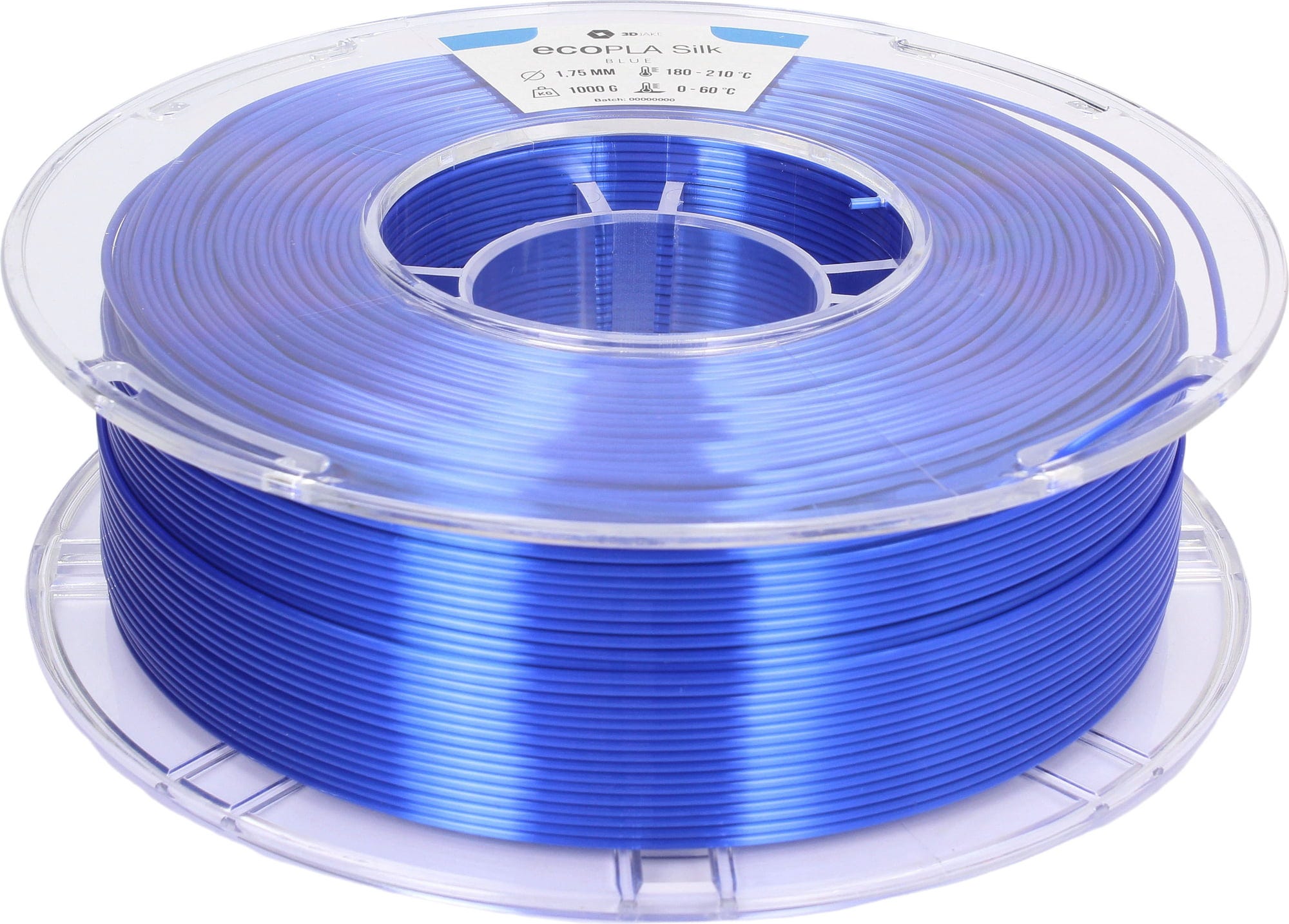 3DJAKE  ecoPLA Silk Blau, 1,75 mm / 1000 g    Allround-PLA Filament mit Silk-Effekt