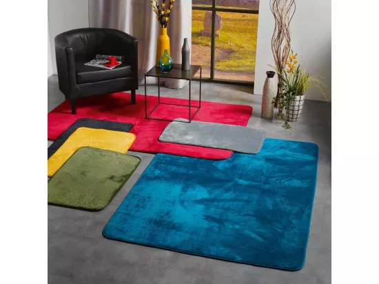 Tapis d'intérieur rectangle en imitation velours 