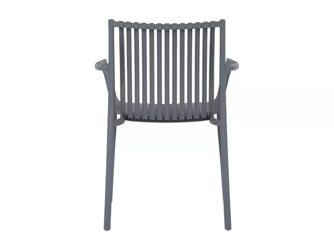 Lot de 4 fauteuils de jardin empilables en polypropylène - Anthracite - SIHOLI de MYLIA