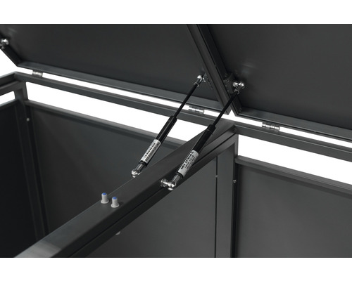 WESTMANN bakkenopbergbox inclusief gasveren en dekseldempers, 132 x 80 x 116 cm, antraciet