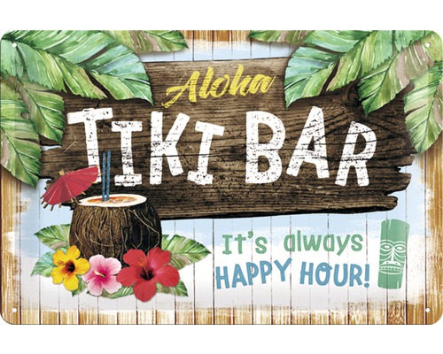 Tiki Bar metalen bord 30x20 cm