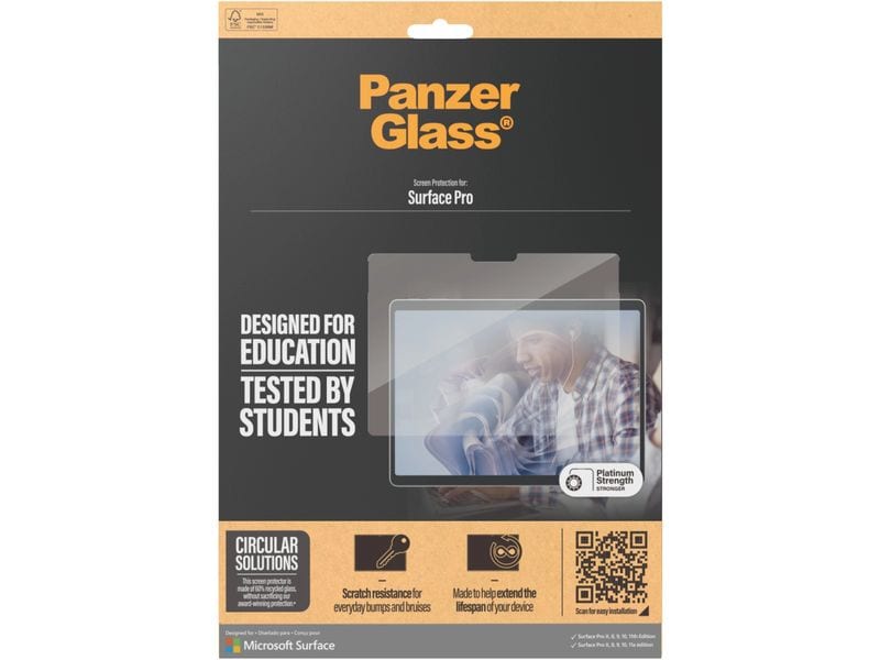 Panzerglass Ultra Wide Fit Surface Pro X / 8 / 9 / 10 / 11 Tablet-Schutzfolie für das Surface Pro X / 8 / 9 / 10 / 11