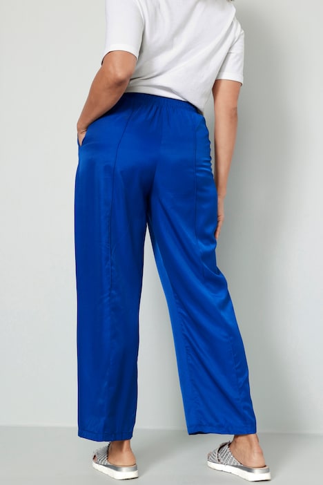 Hose, Straight Fit, Satin, Biese, Elastikbund