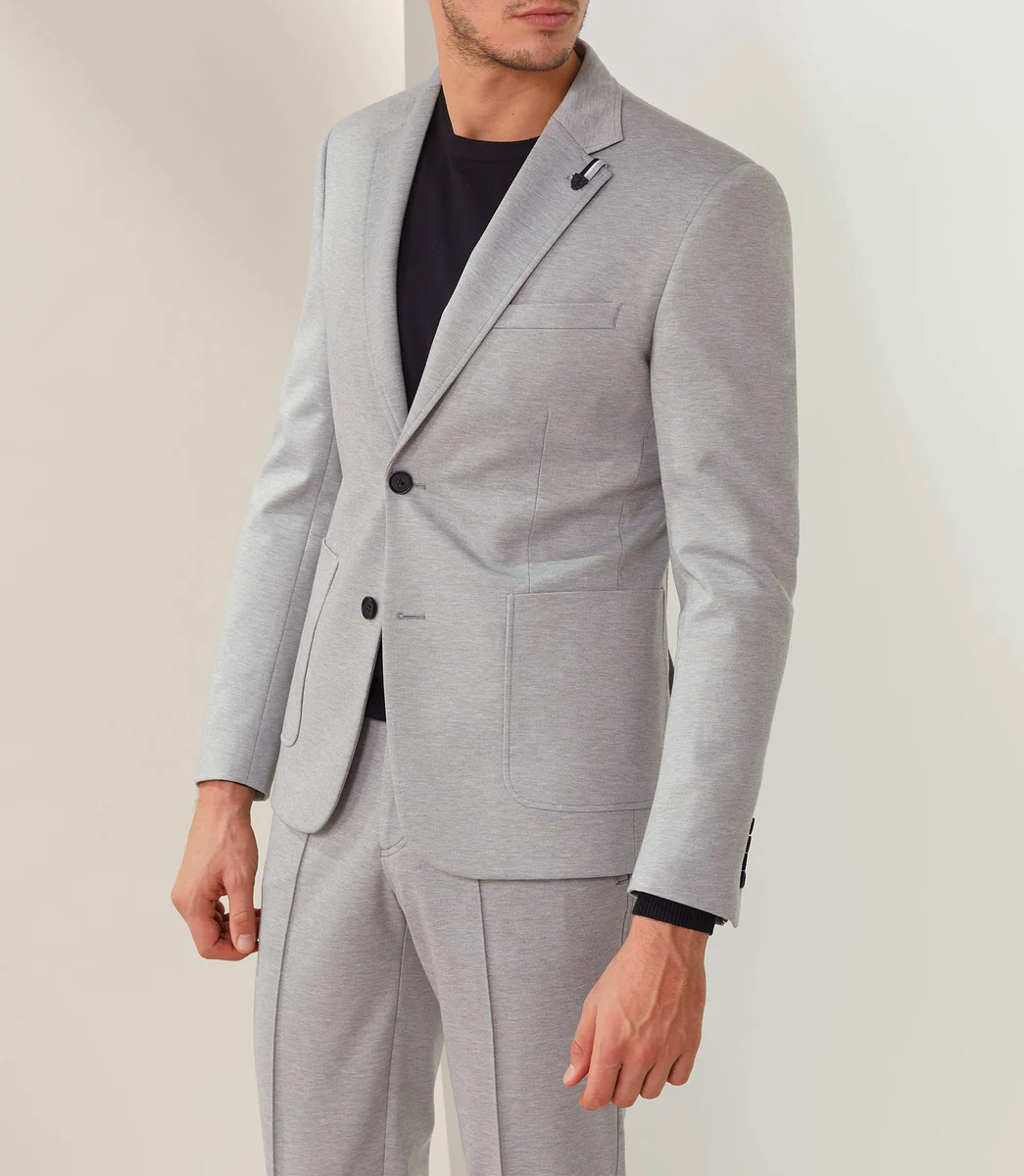 Veste ville maille gris-clair 