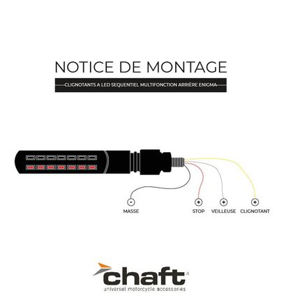 Clignotant Chaft Enigma LED multi fonctions et sequentiel (La paire) Universel - Noir