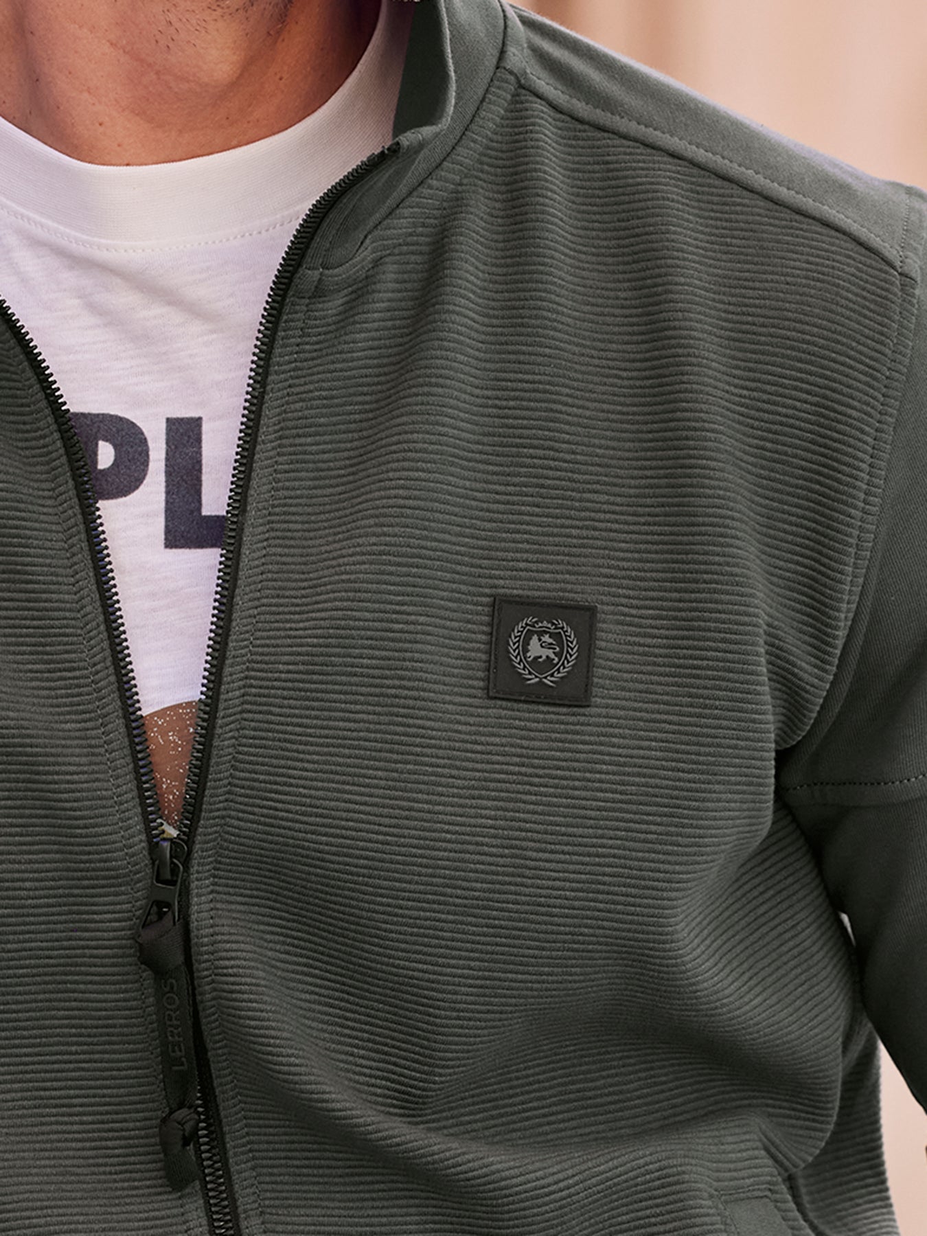 Herren Sweatjacke in Struktur-Baumwollqualität