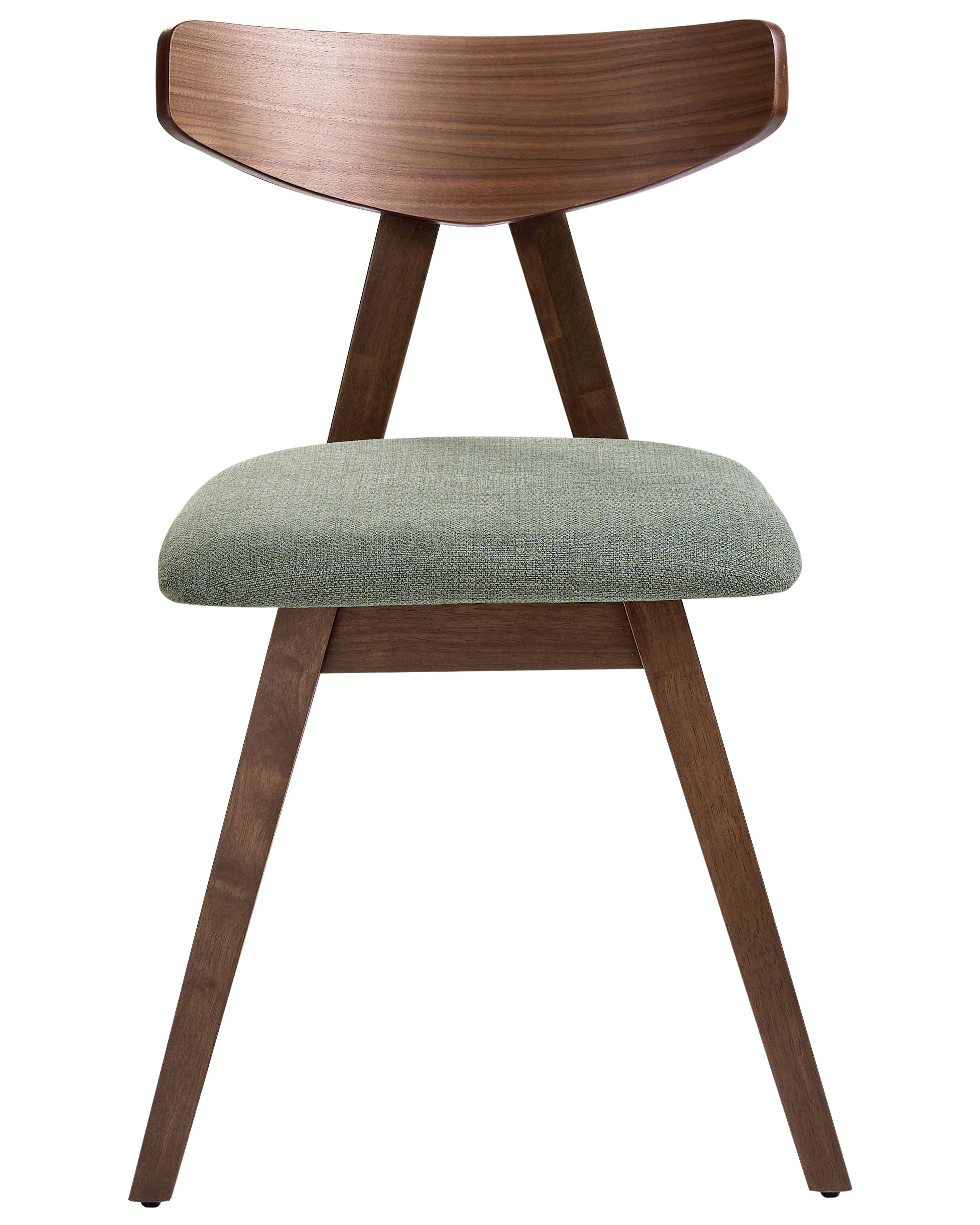 Set van 2 eetkamerstoelen LACOTA Hout Bruin/groen