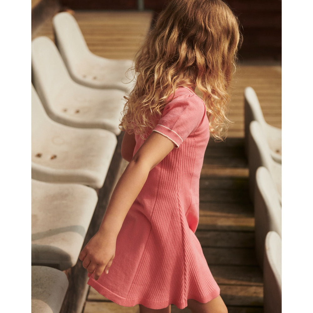 Køb COPENHAGEN COLORS Pink Comb. Strikket Peplum Kjole
