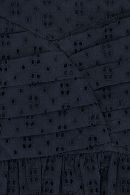 Donkerblauwe rok met broderie anglaise
