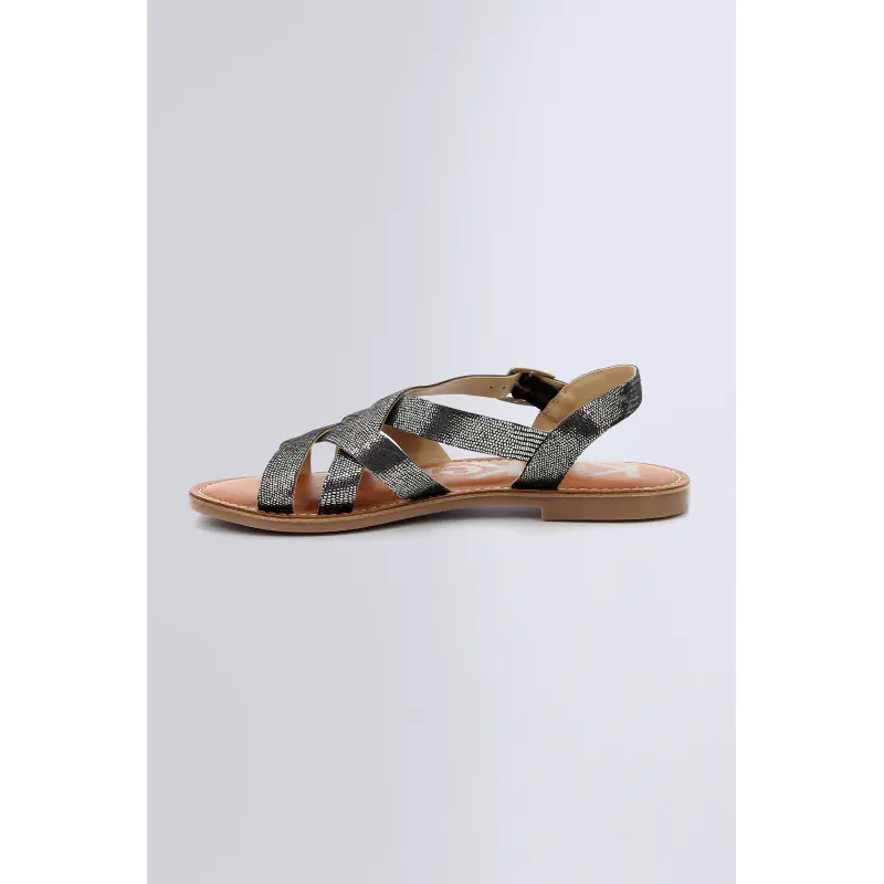 Kick diana Gris metal SANDALES Cuir Femme
