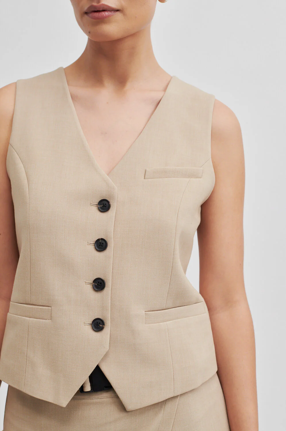 Second Female  Felice blazer vest - Roasted Cashew