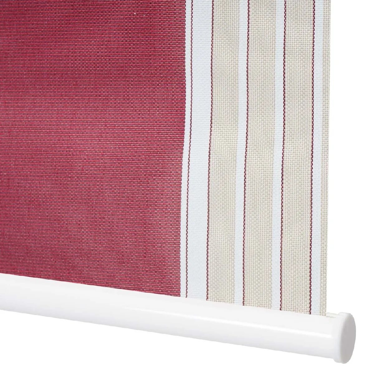 Store Enrouleur Mendler - Rouge/Blanc/Beige - 100 x 230 cm