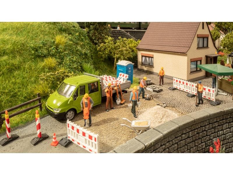 NOCH Figuren-Themenwelt Strassenarbeiten H0 Figuren für H0 Modellbahn Anlagen und andere Diorama im Massstab 1:87