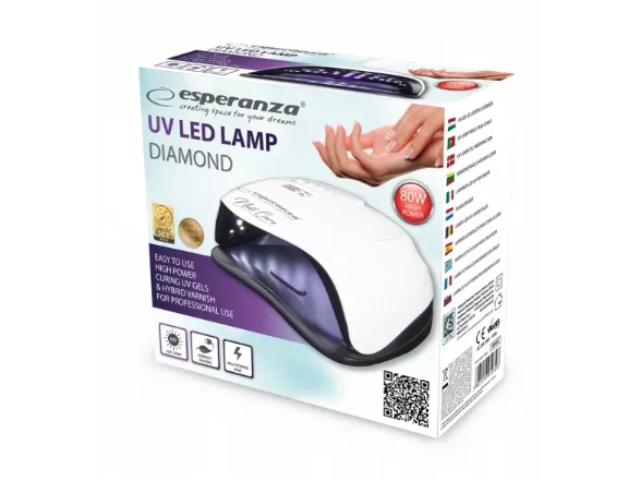Esperanza UV LED Diamond nail lamp hybrid varnish white (EBN007)