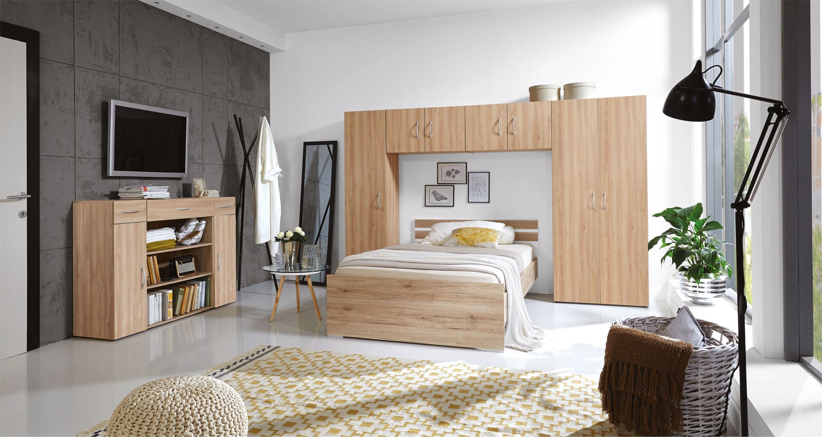 Aufsatzschrank Multiraumkonzept 80x40x54 cm Eiche sägerau