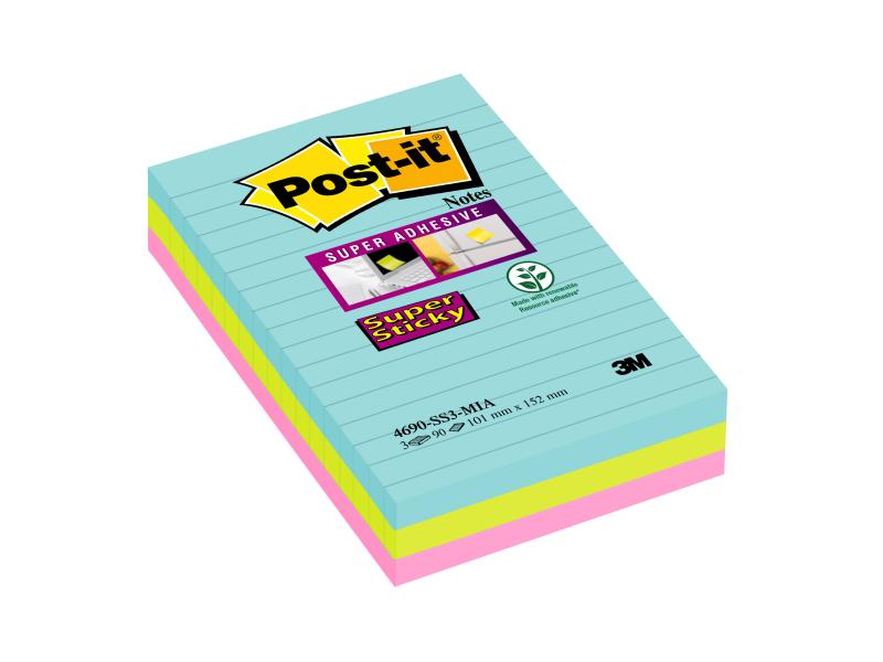 Post-it Notizzettel Post-it Super Sticky 10.1 cm x 15.2 cm, Post-it Haftnotizen Super Sticky Grossformat