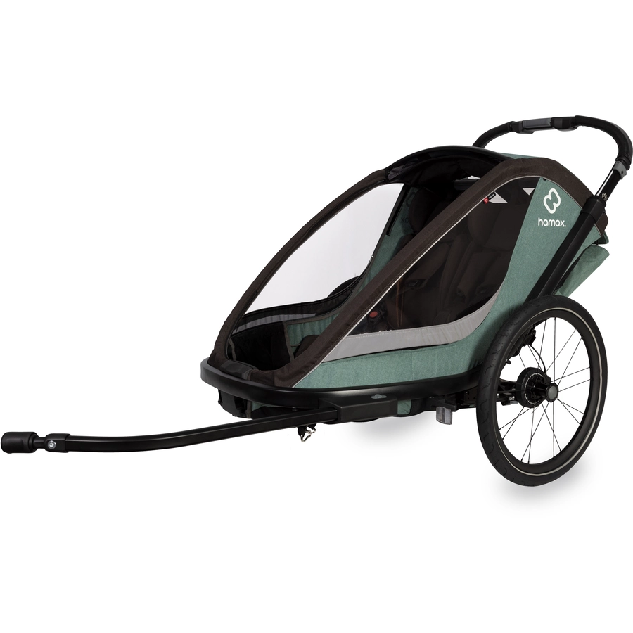 hamax Kinderfahrradanhänger Cocoon Zweisitzer greenblack