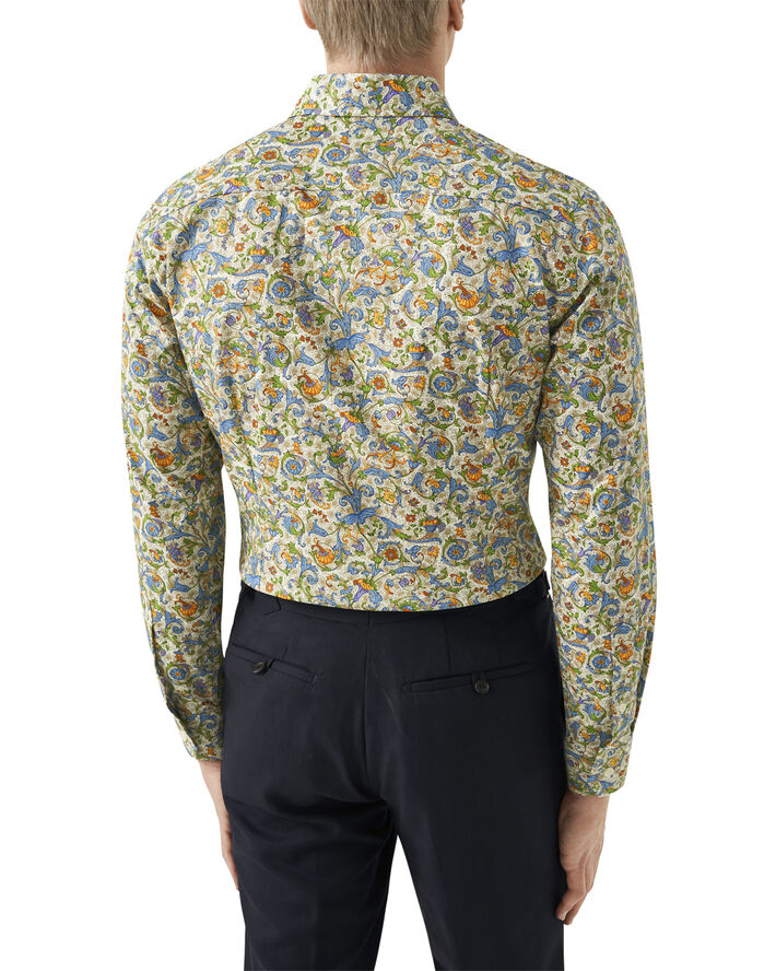 ETON Contemporary Fit Floral Signature Twill Shirt Hvid