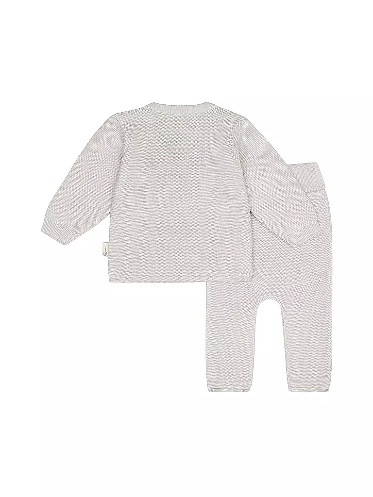 STEIFF Baby Set Strickjacke und Strickhose 2 teilig hellgrau