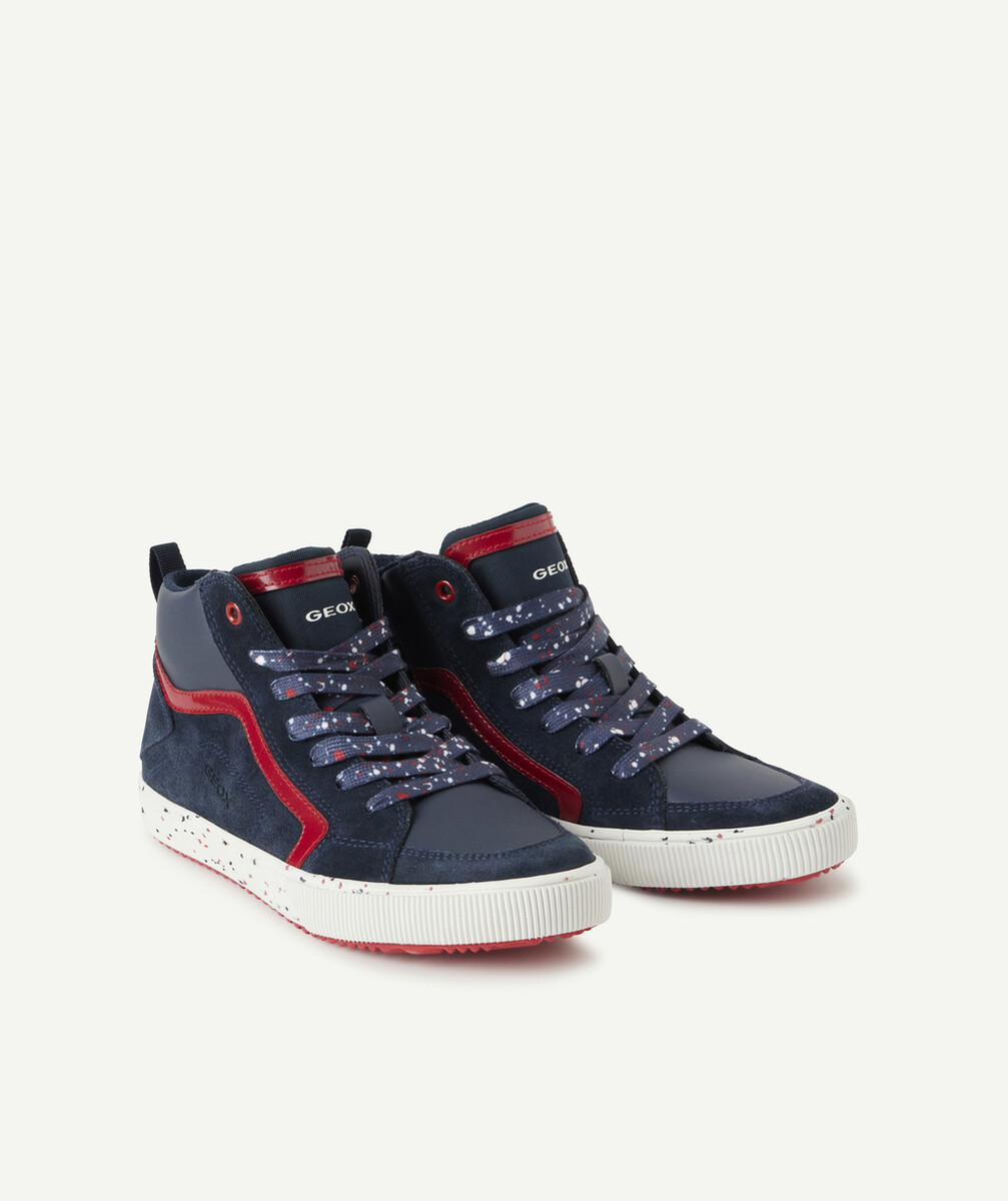 GEOXLES BASKETS MONTANTES BLEUES AUX DÉTAILS ROUGES