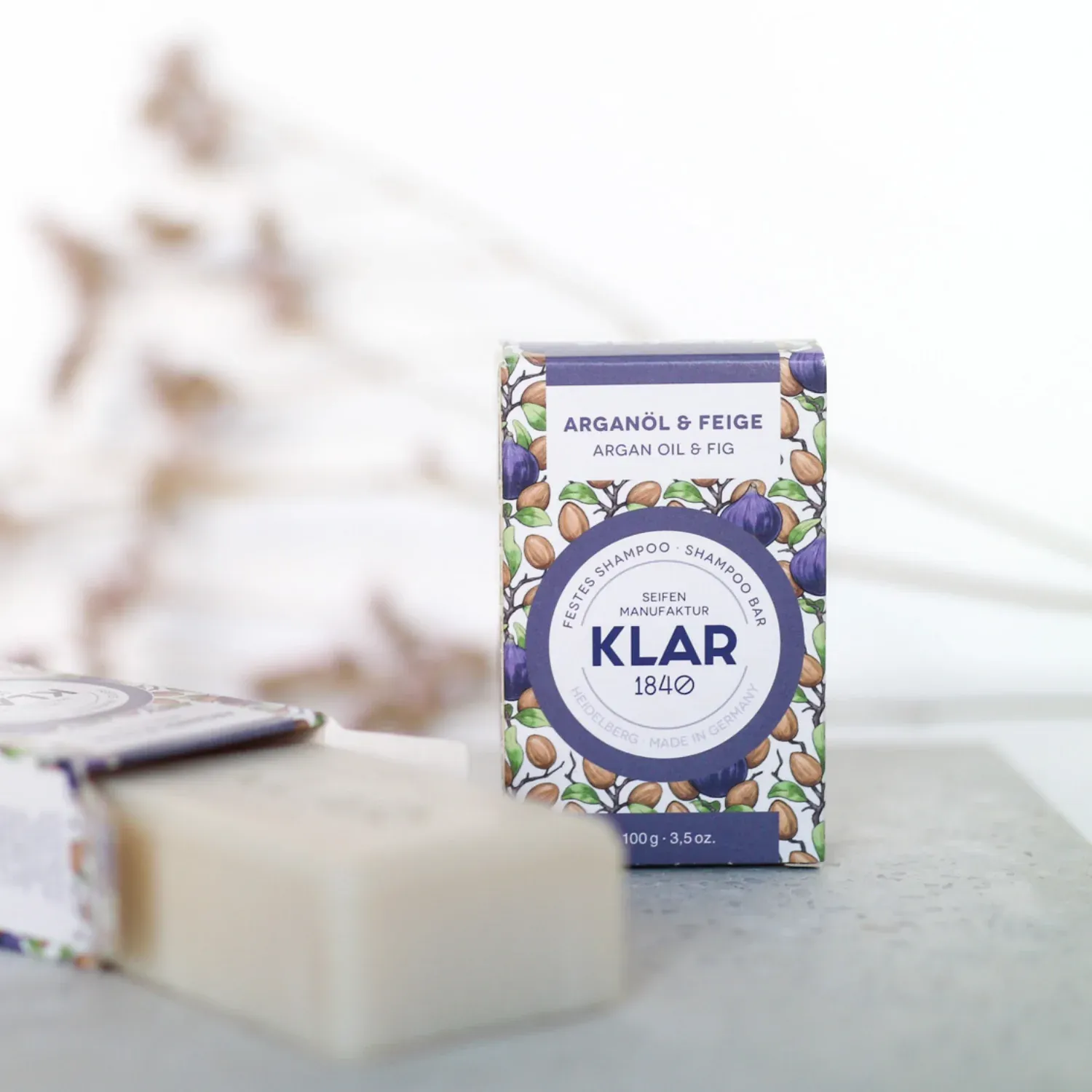 KLAR  Festes Shampoo Arganöl & Feige, 100 g