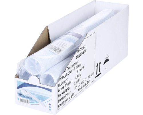 Zwembadaansluitslang, kunststof, Ø 38 mm, lengte 37 cm, wit, geschikt voor zandfilter 8722630 4 m³/u