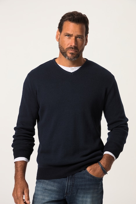 JP 1880 Pullover, CashmereTouch-Feinstrick, V-Ausschnitt, bis 8 XL