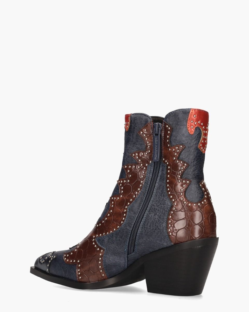 Noa Harmon Miranda Blauw/Multicolor Dames Enkelboots