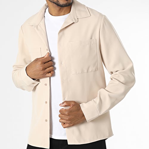 Chemise Manches Longues Beige
