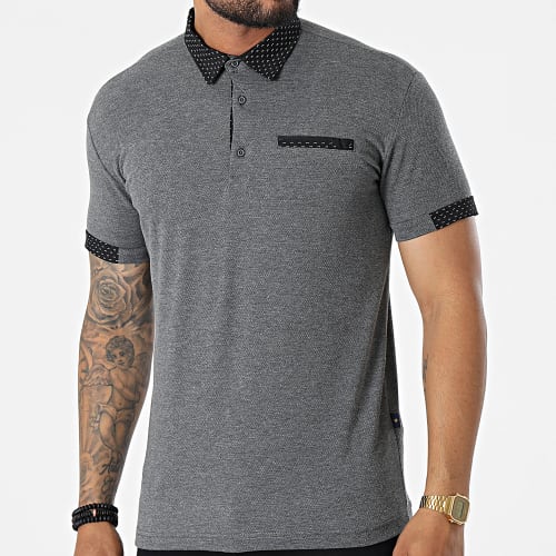 Polo Manches Courtes JP-849 Gris Anthracite Chiné