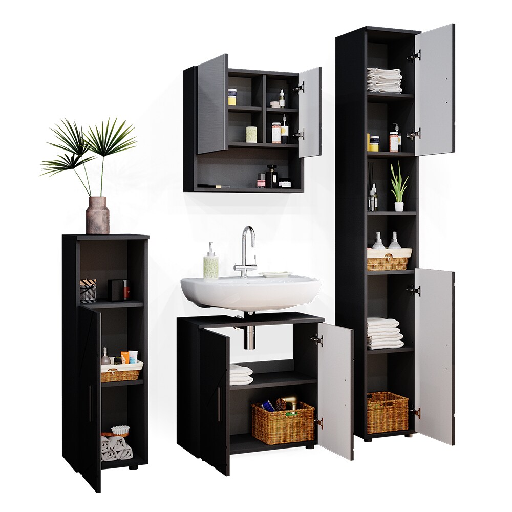 Vicco Badmöbel Set Irma Spiegelschrank Unterschrank Hochschrank Midischrank Bad