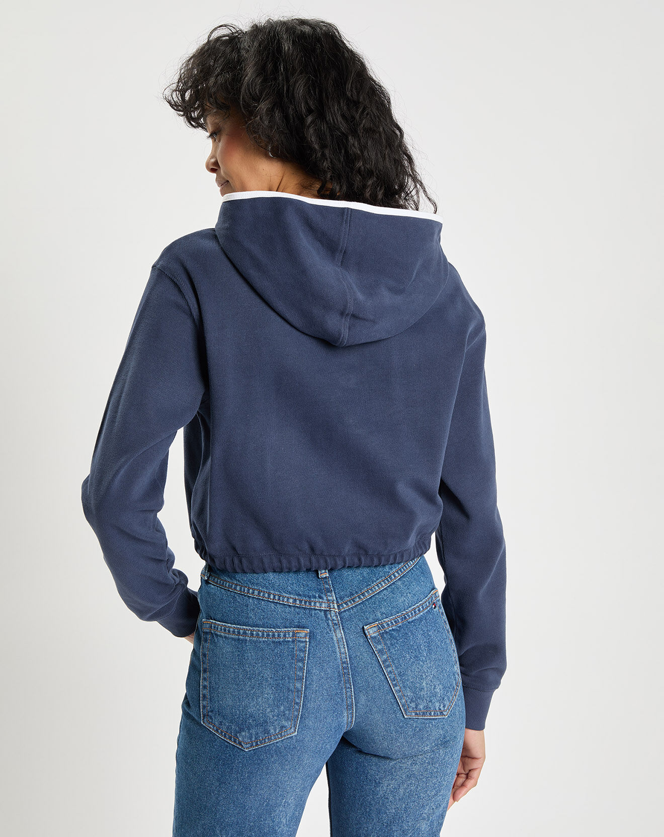 Tommy Jeans Sweat Crop bleu marine