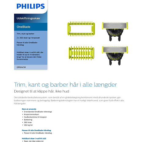 Philips OneBlade QP624/50 skær 2-pak