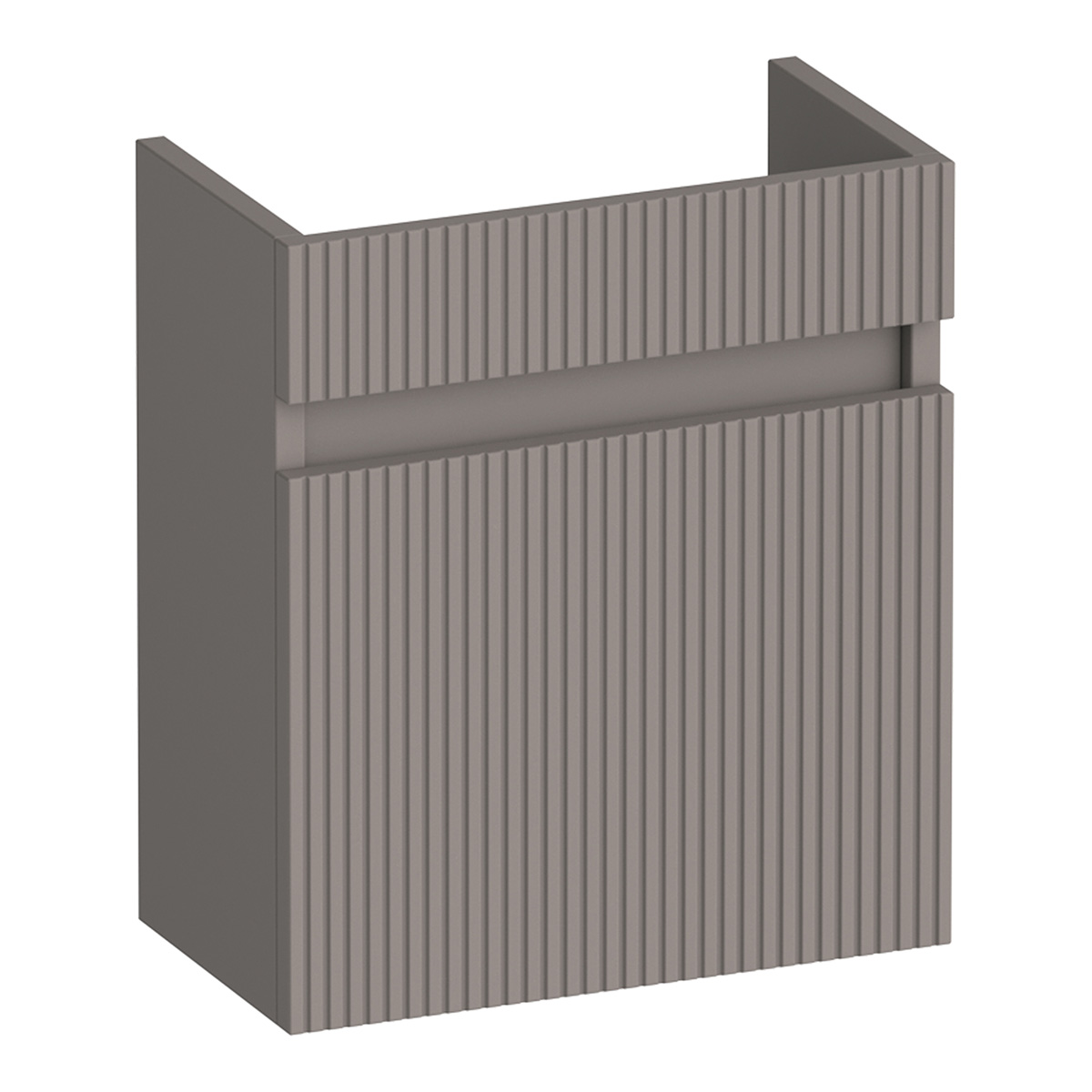 Brauer Joy Wavy fonteinkast met ribbelfront 40cm rechtsdraaiend taupe mat