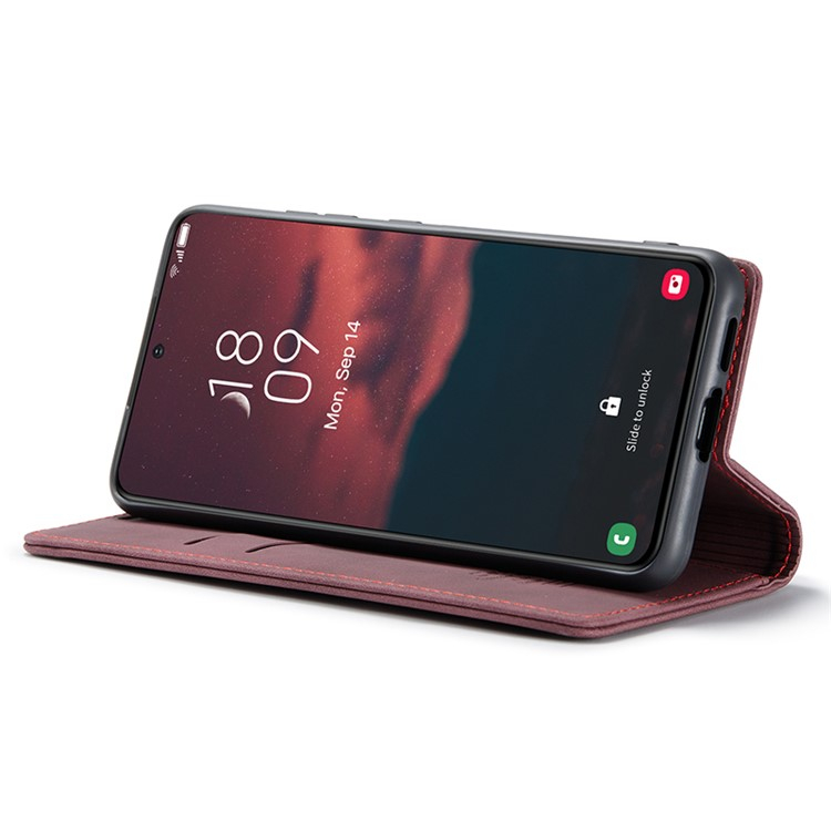 Samsung Galaxy S24 Leder Tasche Flip Wallet Etui mit Kartenfächern - Rot