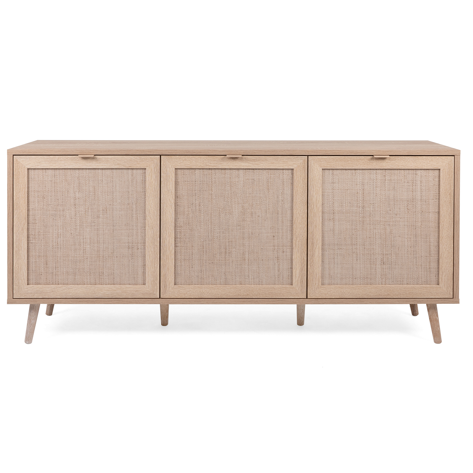 Sideboard BALI - Sonoma Eiche-Rafia geflecht - 150 cm breit