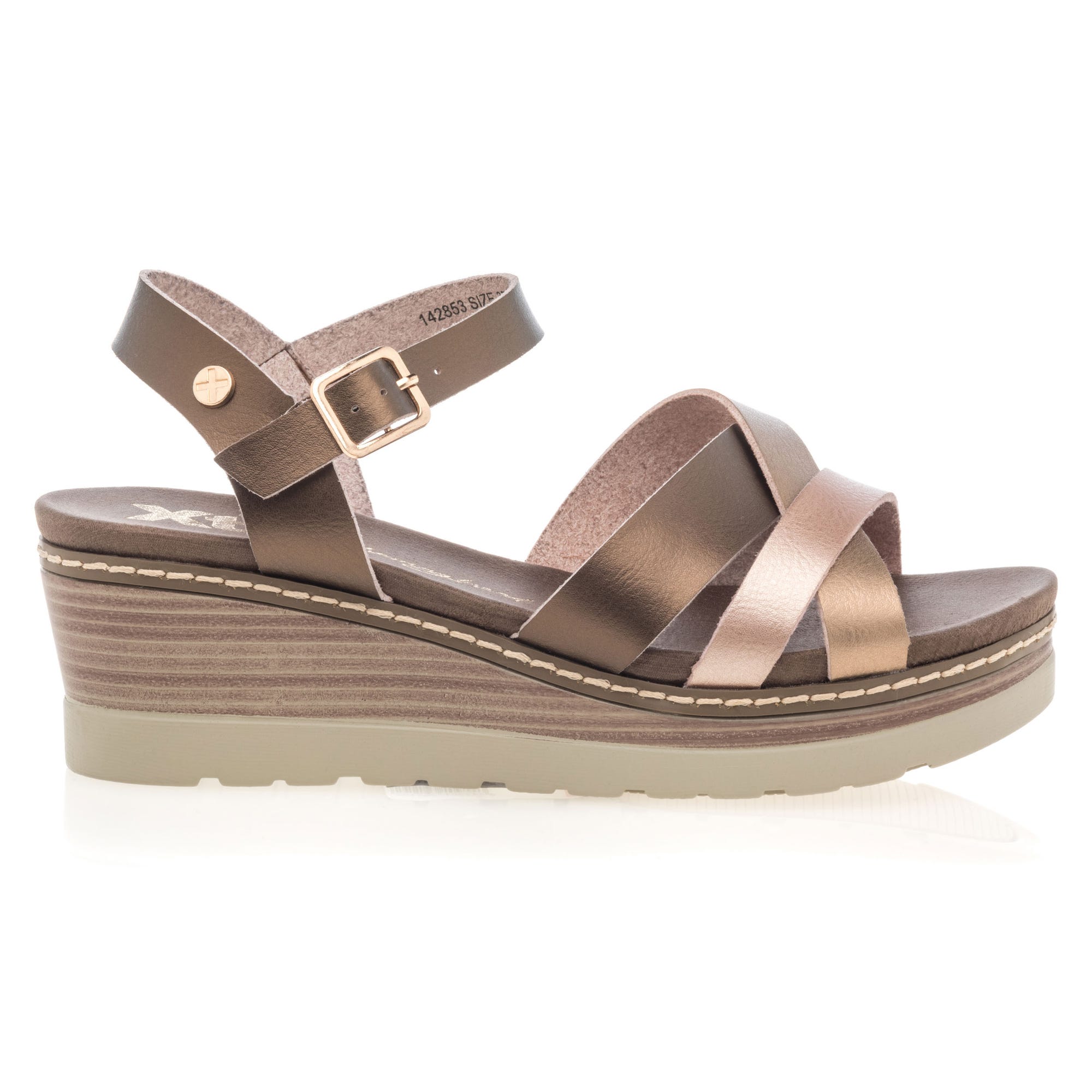 Sandales à talon compensé Femme bronze