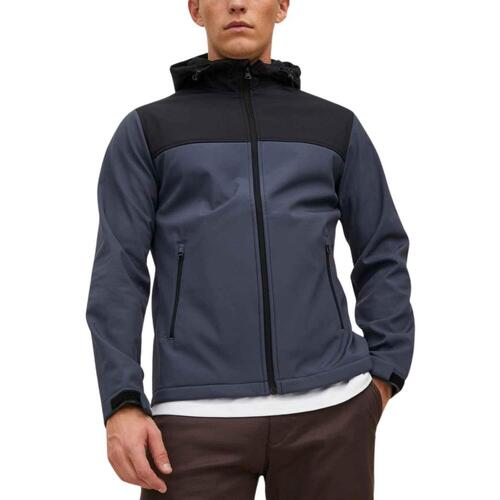 Jack & Jones - JJEMARVIN HOOD SOFTSHELL Azul