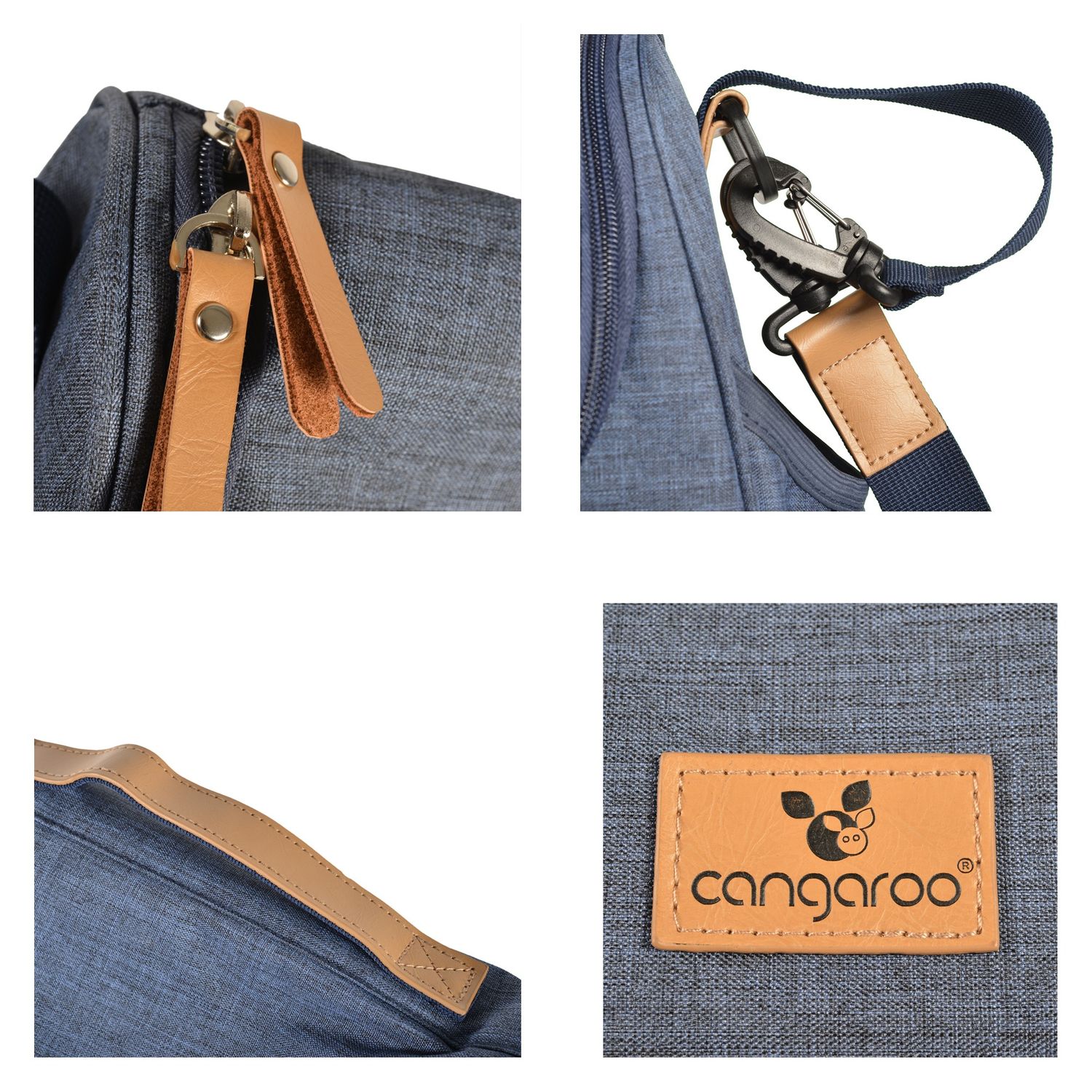 Cangaroo Wickeltasche Naomi Wickelunterlage, verstellbarer Gurt, Reißverschluss blau