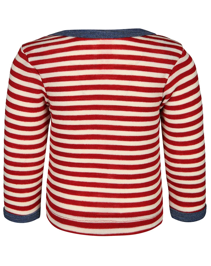 Woll-Langarmshirt ESSENTIAL BABY gestreift in rot melange