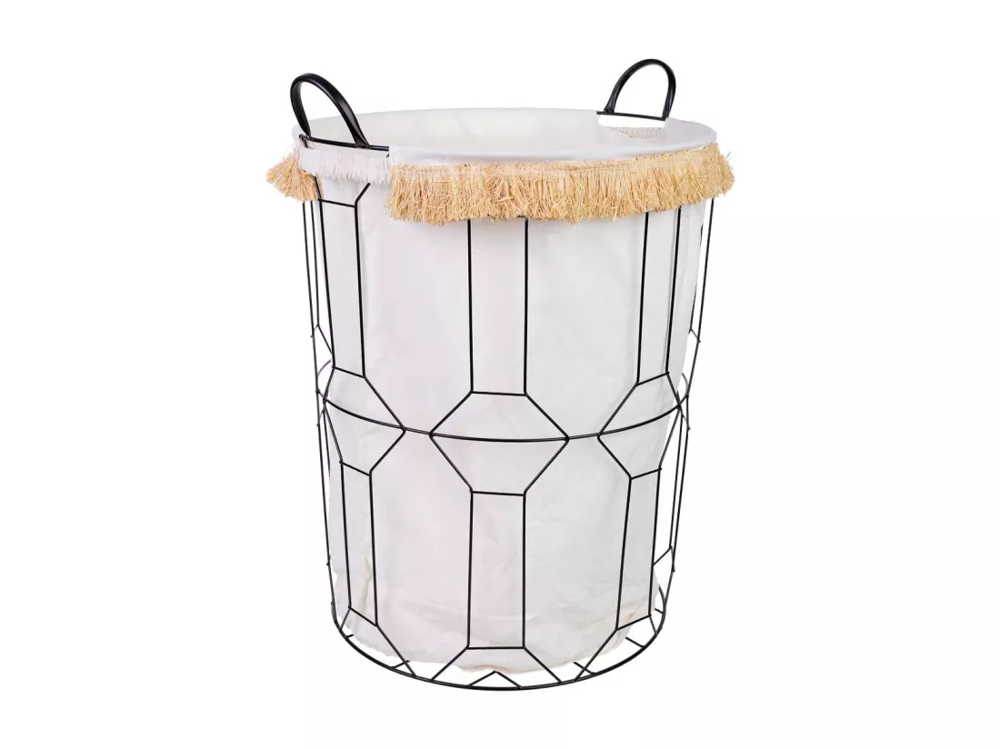 Panier à linge en métal et tissu D45x56/63