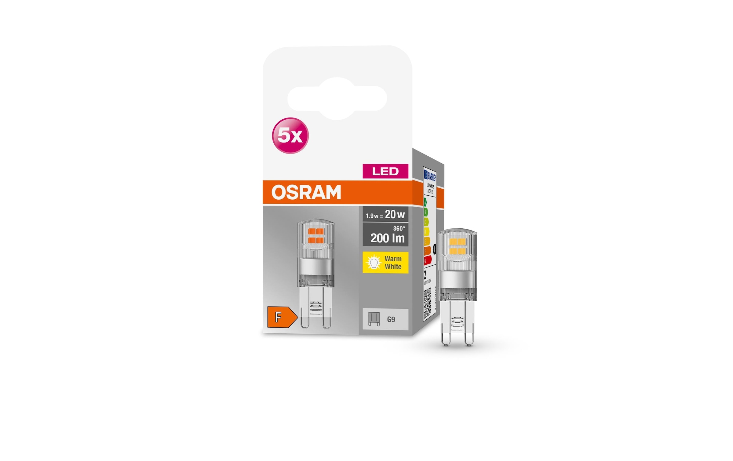 Osram LED-Leuchtmittel »Base Pin 20 1.9W, G9, Warmweiss« G9 1 Stk. Warmweiss