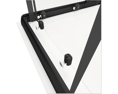 Hoekinstap SCHULTE Sunny ExpressPlus 75 - 90 cm profielkleur zwart helder glas