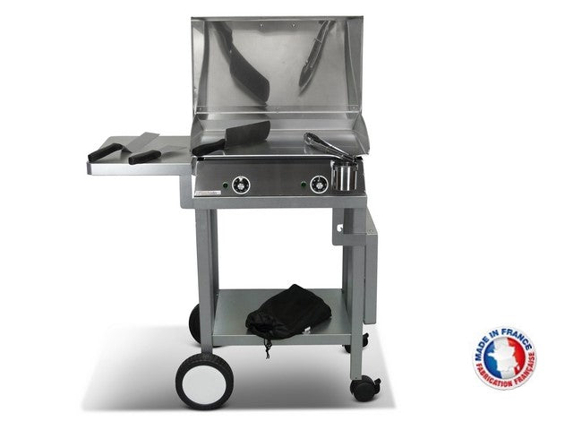 Pack plancha électrique PlanchaElec Lux 600 Inox - Chariot Monceau Pla