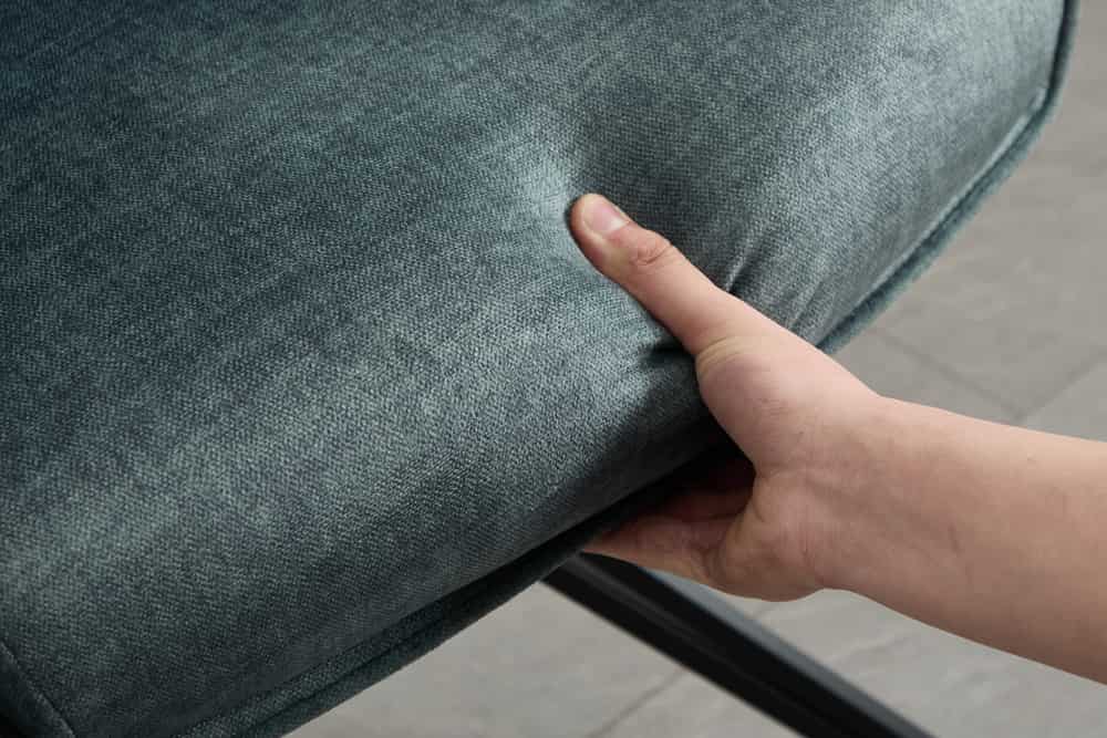Drehbarer Stuhl PROMETHEUS petrol Vogue Velours Samt Taschenfederkern Metallgestell